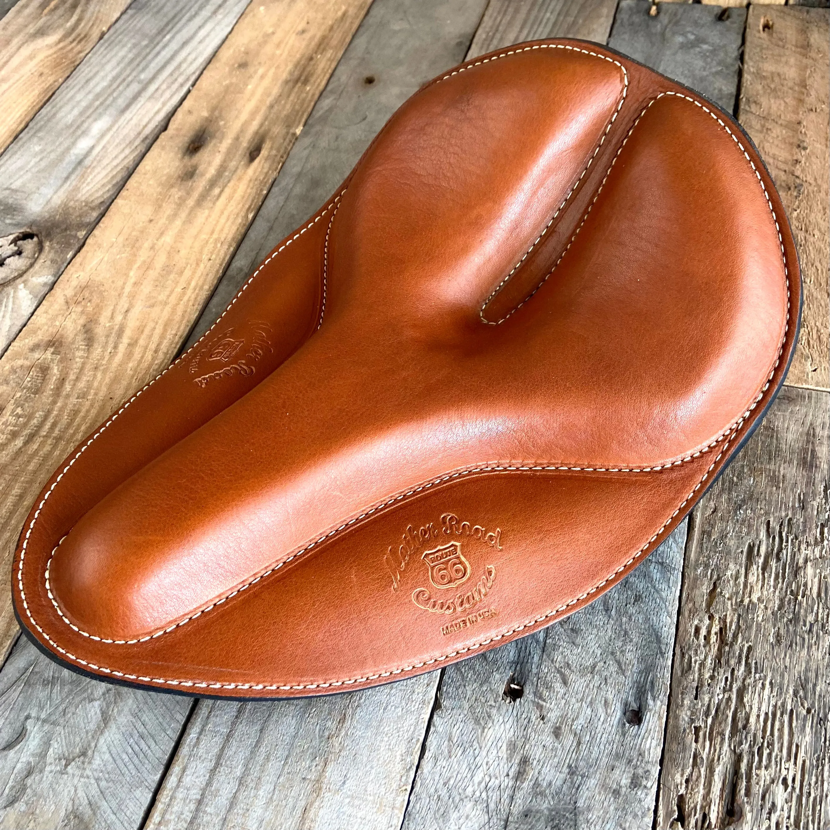 10x14 Tan Board Track Racer Spring Seat Chopper Bobber Harley Sportster MRC