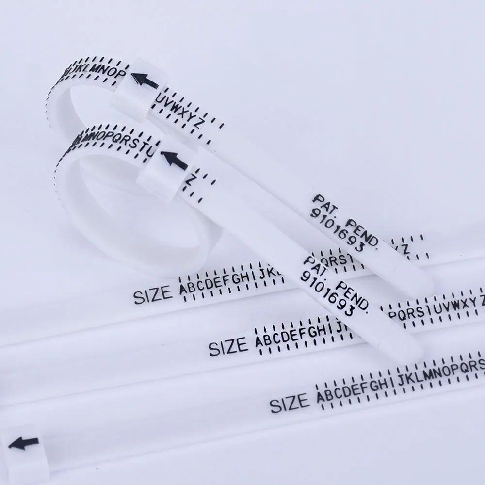 11.5*5*1mm Plastic Ring Sizer Ring Sizing Tool Adjustable US UK ring sizer finder Ring measuring tool 5pcs
