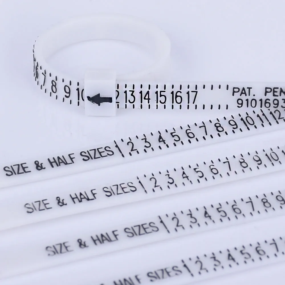 11.5*5*1mm Plastic Ring Sizer Ring Sizing Tool Adjustable US UK ring sizer finder Ring measuring tool 5pcs