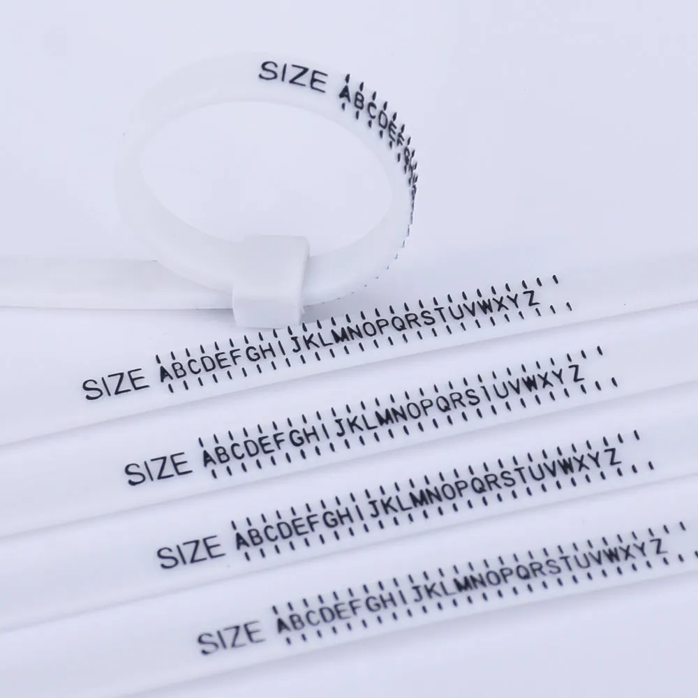 11.5*5*1mm Plastic Ring Sizer Ring Sizing Tool Adjustable US UK ring sizer finder Ring measuring tool 5pcs