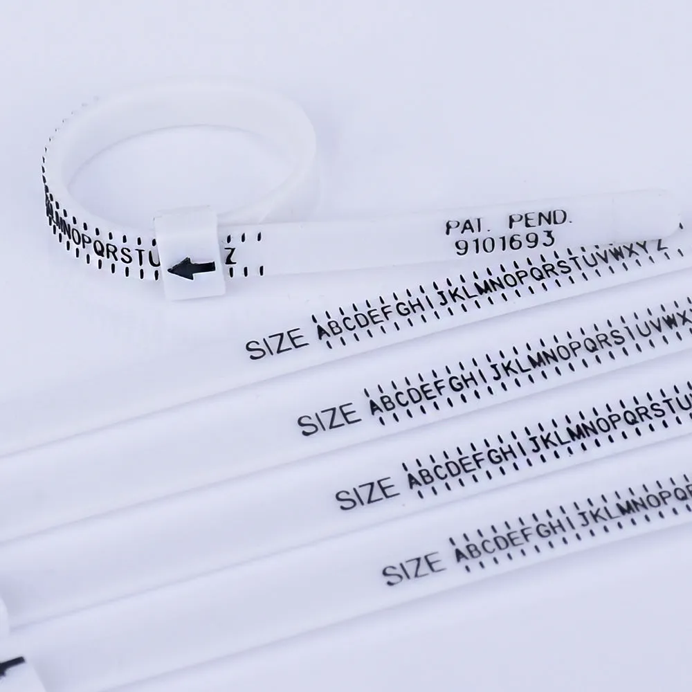 11.5*5*1mm Plastic Ring Sizer Ring Sizing Tool Adjustable US UK ring sizer finder Ring measuring tool 5pcs
