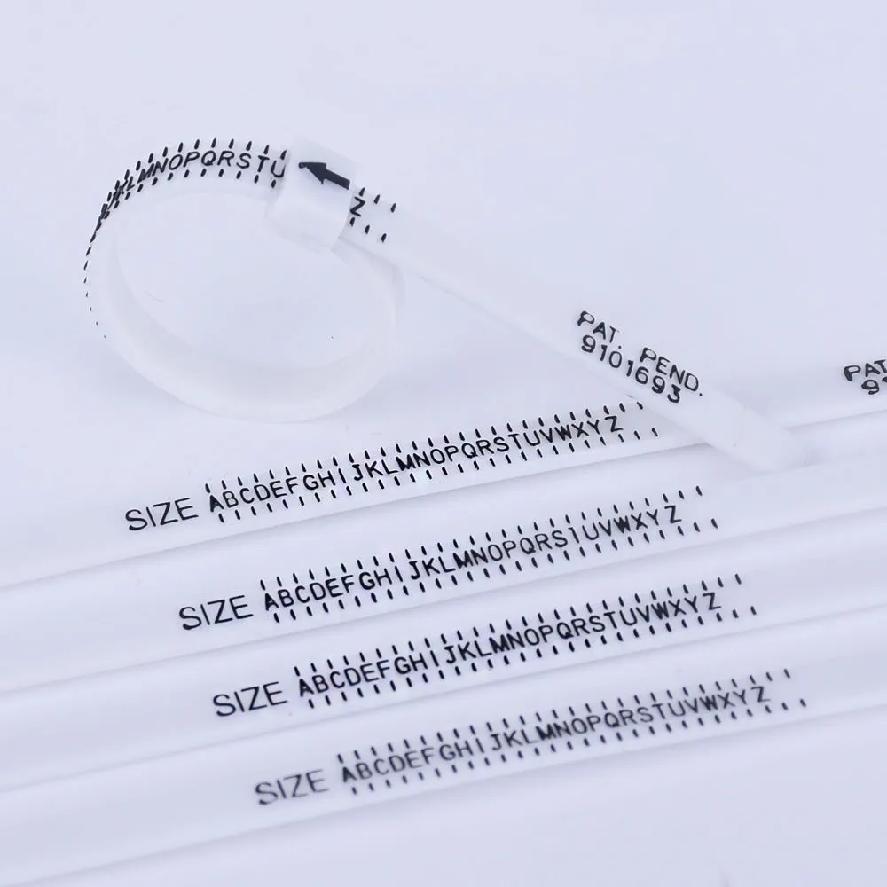 11.5*5*1mm Plastic Ring Sizer Ring Sizing Tool Adjustable US UK ring sizer finder Ring measuring tool 5pcs