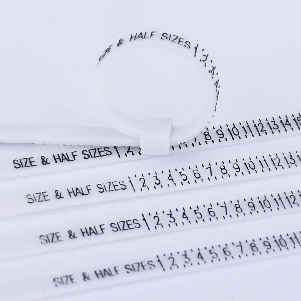 11.5*5*1mm Plastic Ring Sizer Ring Sizing Tool Adjustable US UK ring sizer finder Ring measuring tool 5pcs