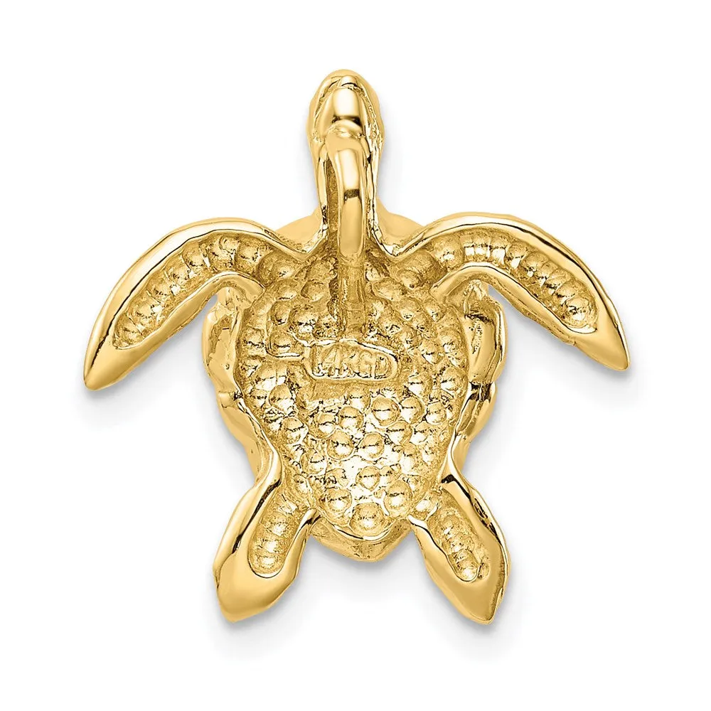 14k Polished Large Sea Turtle Chain Slide