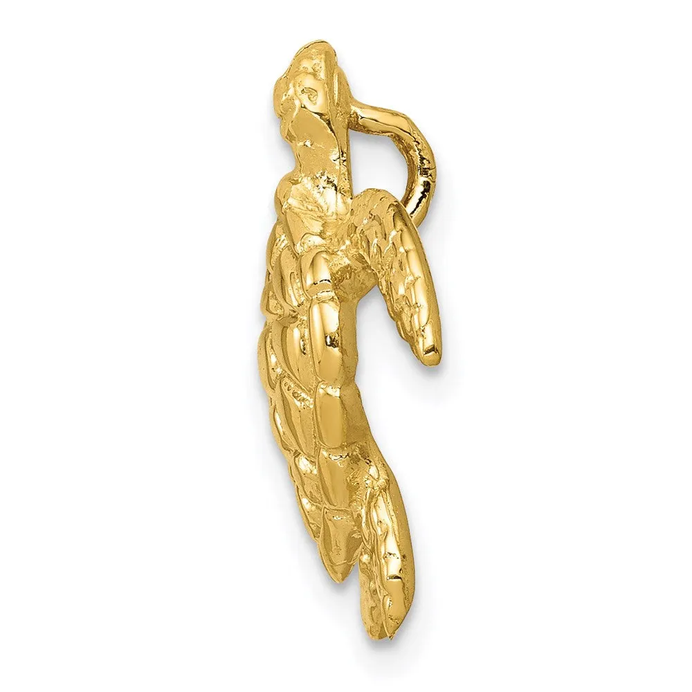 14k Polished Large Sea Turtle Chain Slide