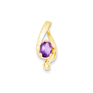 14k Yellow Gold 8x6mm Oval Amethyst slide