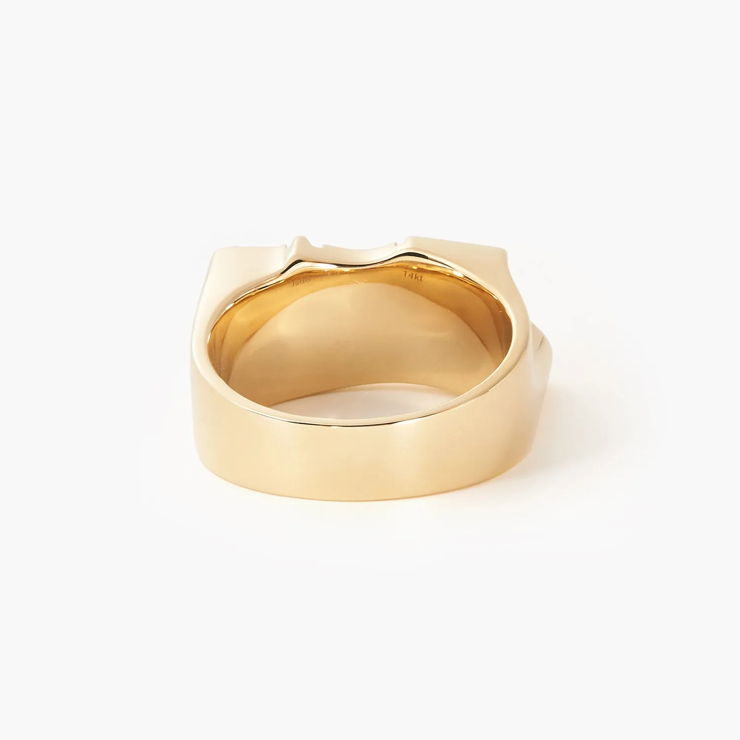 14K Yellow Gold Man Diamond 3D Name Ring