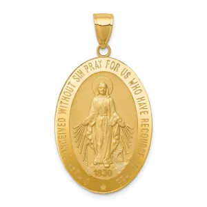 14k Yellow Gold Miraculous Medal Pendant