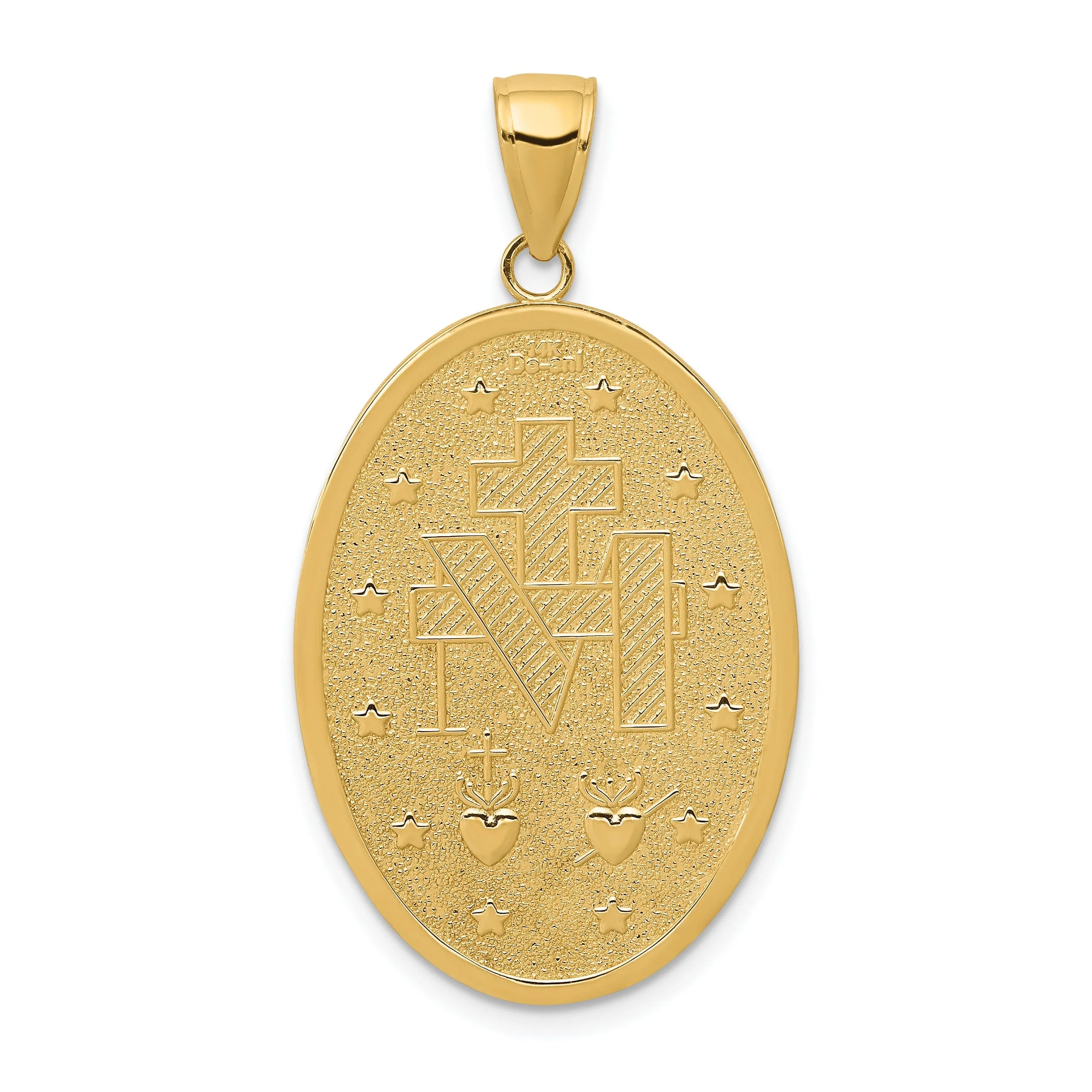 14k Yellow Gold Miraculous Medal Pendant