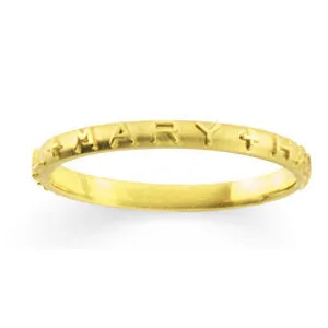 14k Yellow Gold Prayer Ring, Size 12