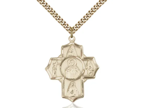 14kt Gold Filled Scapular 4-Way Pendant Necklace