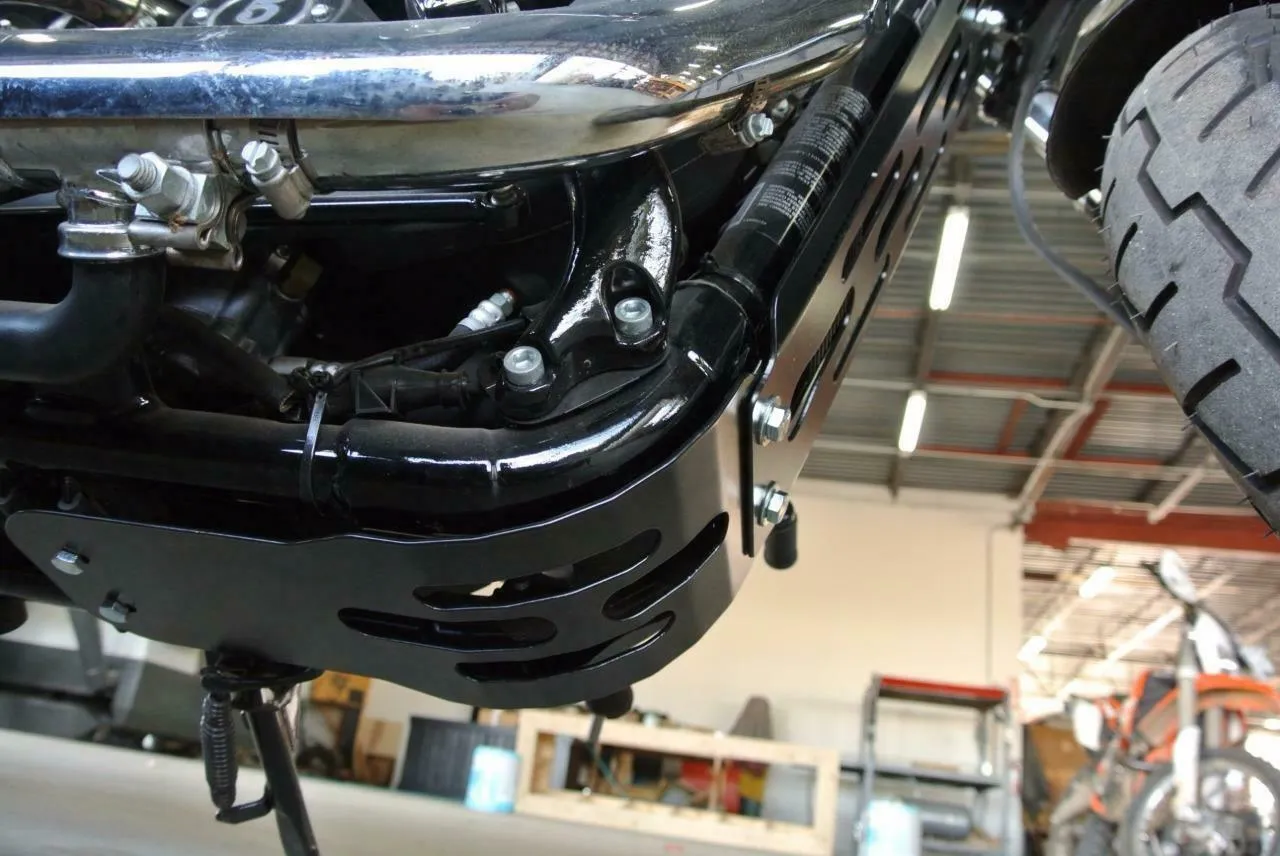 2004-2022 Harley Sportster Engine Frame Rock Guard 2 pc Black Fits All Models