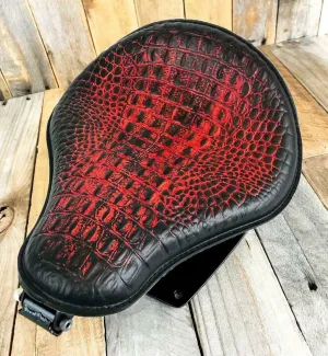 2006-2017 Harley Dyna Spring Seat Installation Kit Antique Red Alligator HS MRC