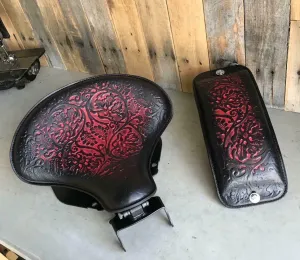 2018-2025 Harley Softail Spring Seat Pad Mounting Kit Ant Red Oak Leaf Leather