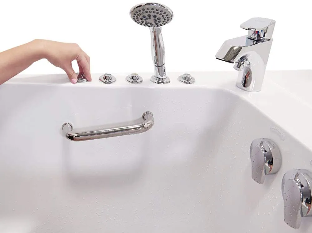 32x52 Transfer Hydro Foot Massage Acrylic Walk-In Tub, Fast Fill Faucet, 2" Dual Drain (Right Door)