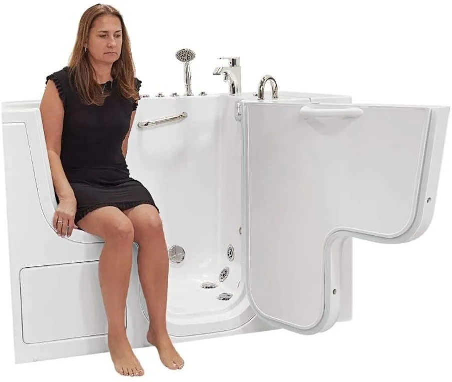 32x52 Transfer Hydro Foot Massage Acrylic Walk-In Tub, Fast Fill Faucet, 2" Dual Drain (Right Door)