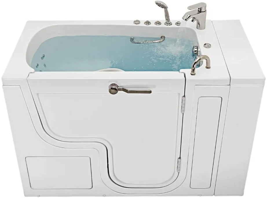32x52 Transfer Hydro Foot Massage Acrylic Walk-In Tub, Fast Fill Faucet, 2" Dual Drain (Right Door)