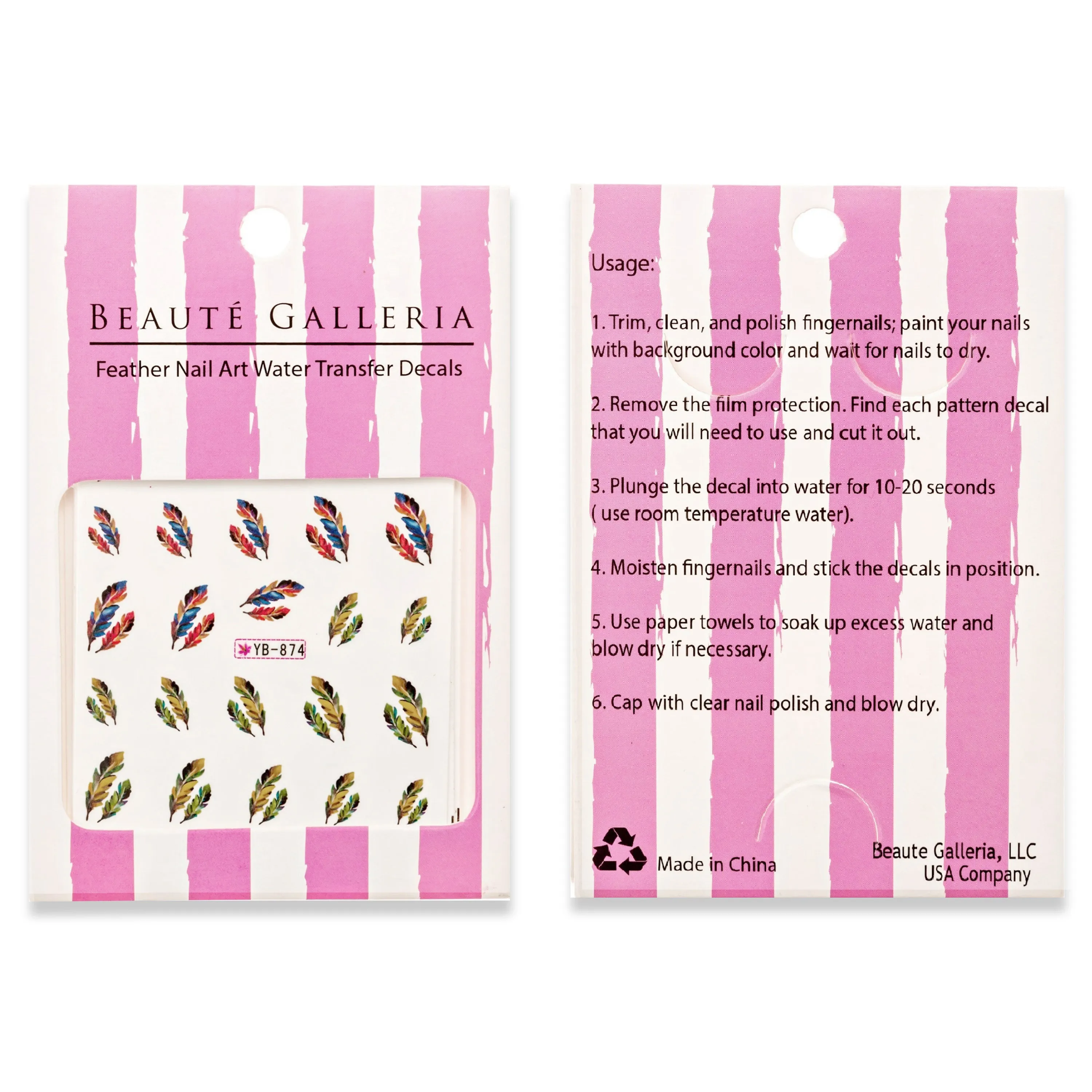 5 Sheets Nail Art Water Slide Decals Transfer Stickers