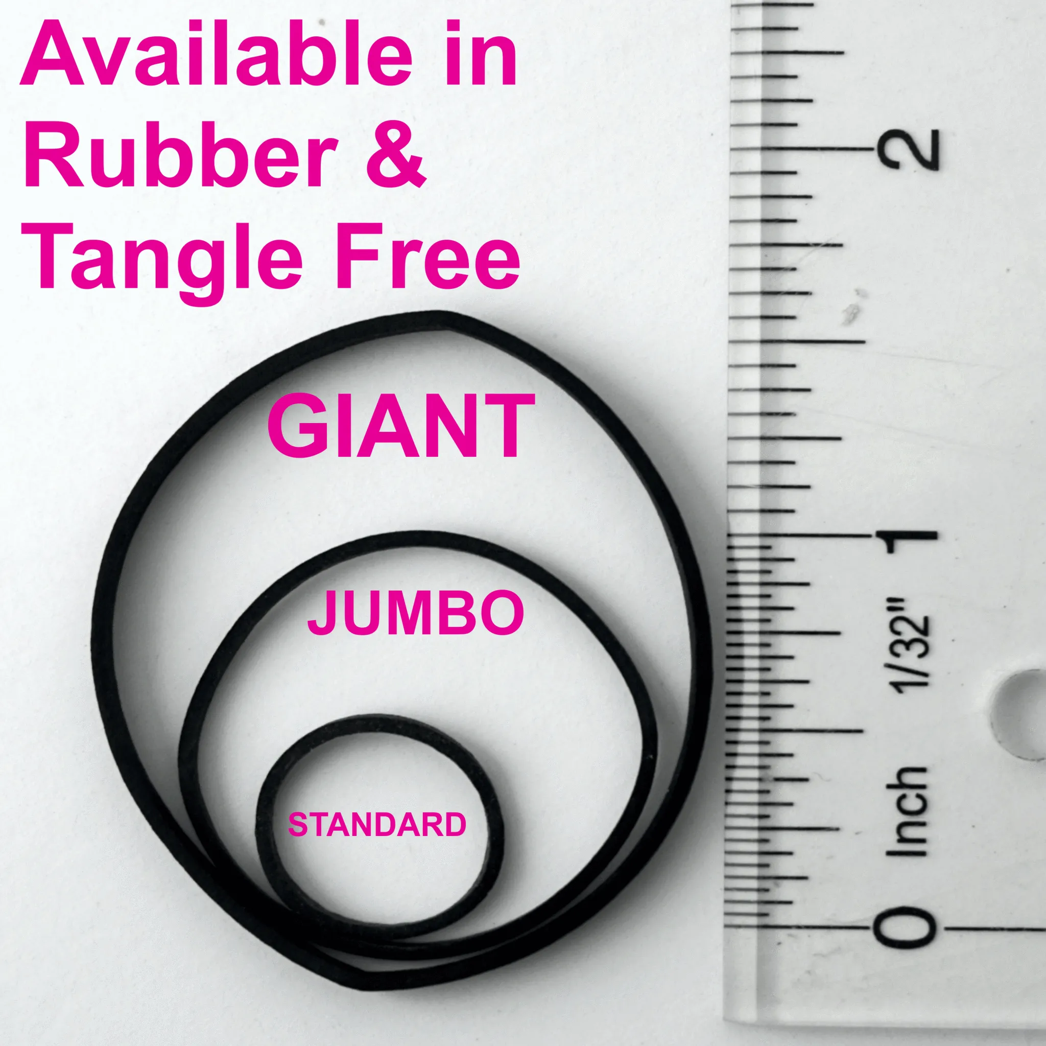60, Clear, Giant Size, Tangle Free for Ponytails and Braids