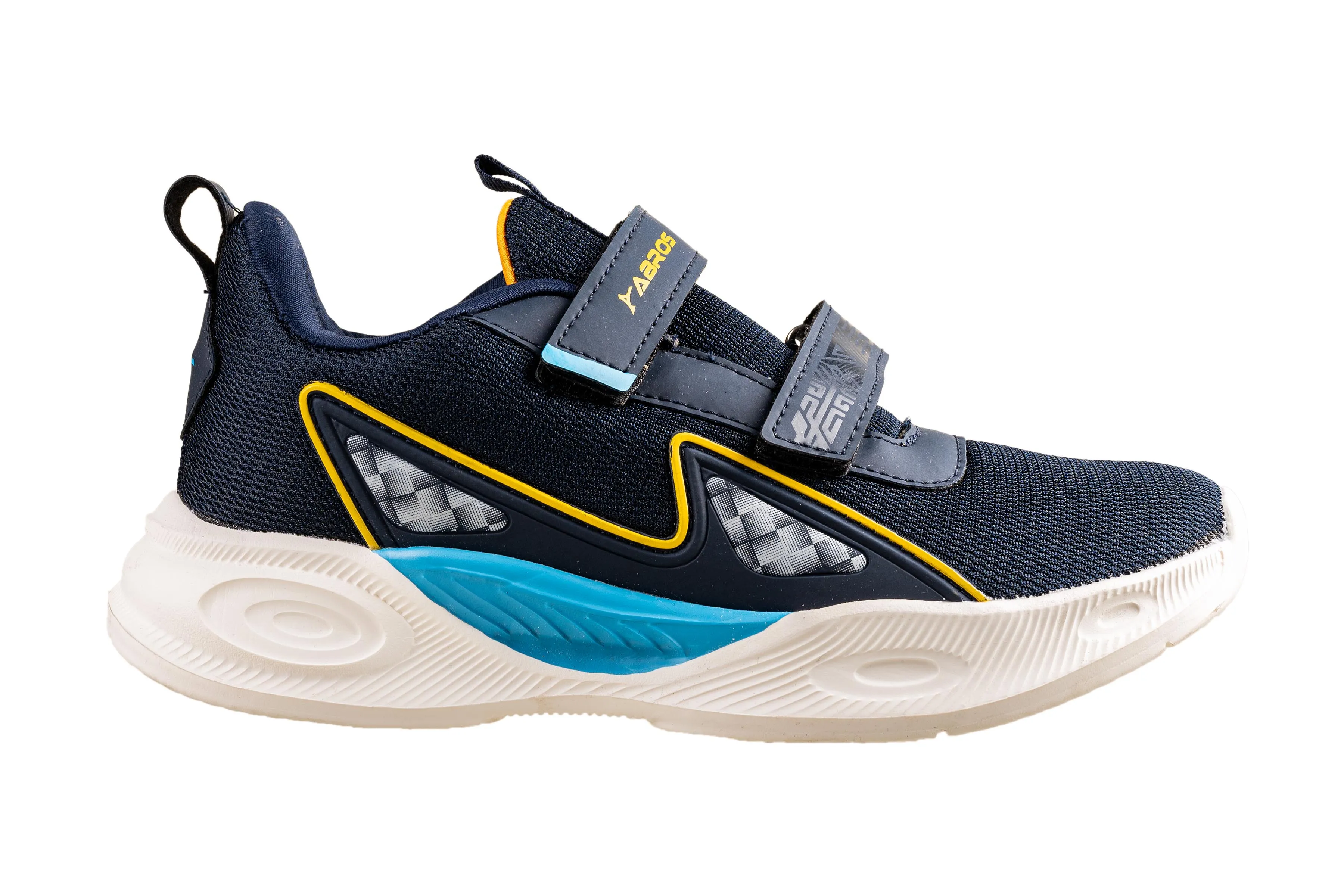 Abros Boys Navy / Mustard Sports Shoe
