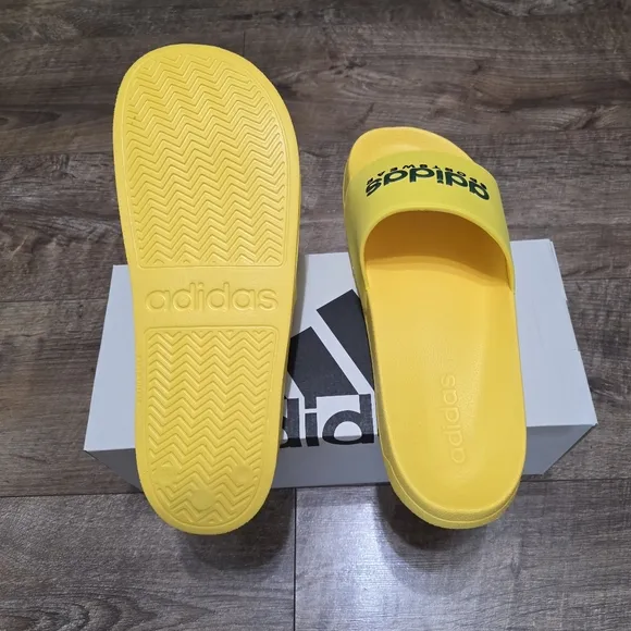 Adidas Comfort Yellow Slide Men Size 11