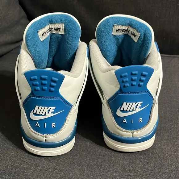 Air Jordan 4 Retro 2024 White and Blue Athletic Shoes Big Boys Size 6Y