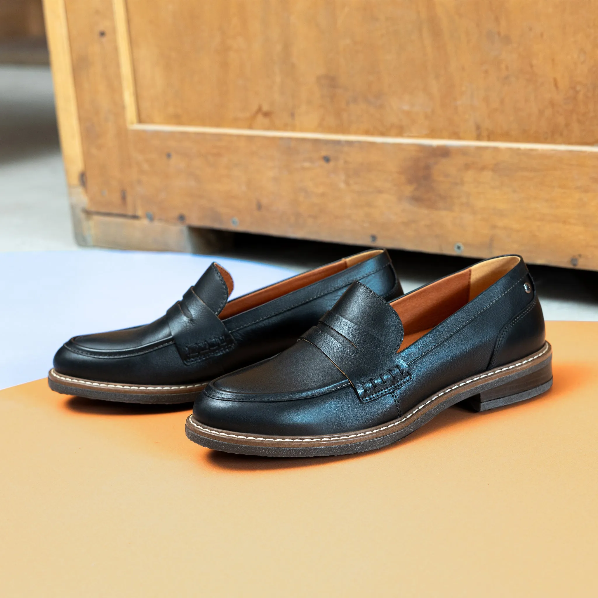 ALDAYA PENNY WIDE - BLACK - LEATHER