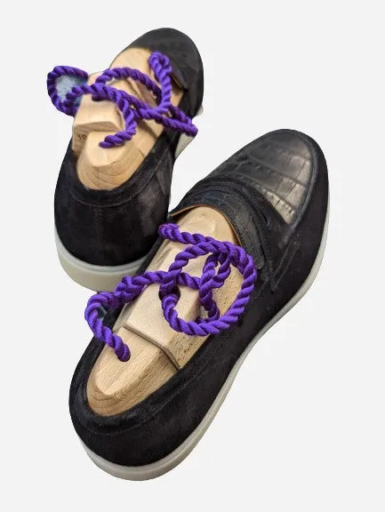 Ascot Sunseeker - Black Crocodile & Black Suede