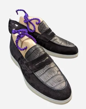 Ascot Sunseeker - Black Crocodile & Black Suede