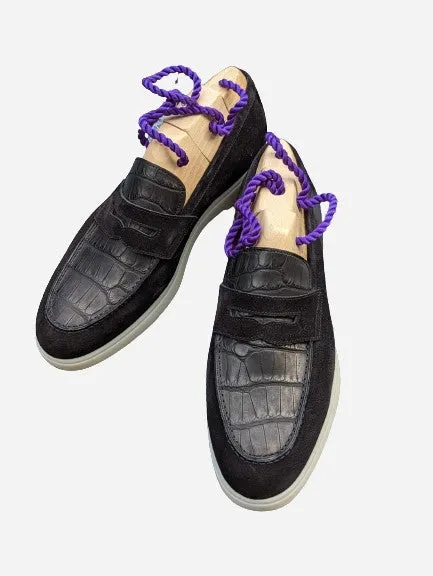 Ascot Sunseeker - Black Crocodile & Black Suede