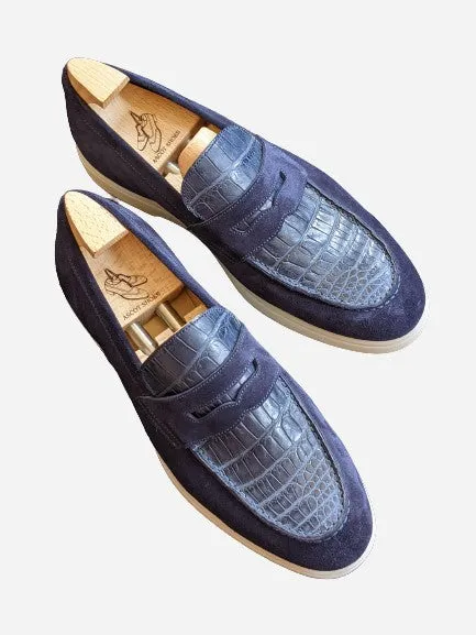Ascot Sunseeker - Navy Blue Crocodile & Suede