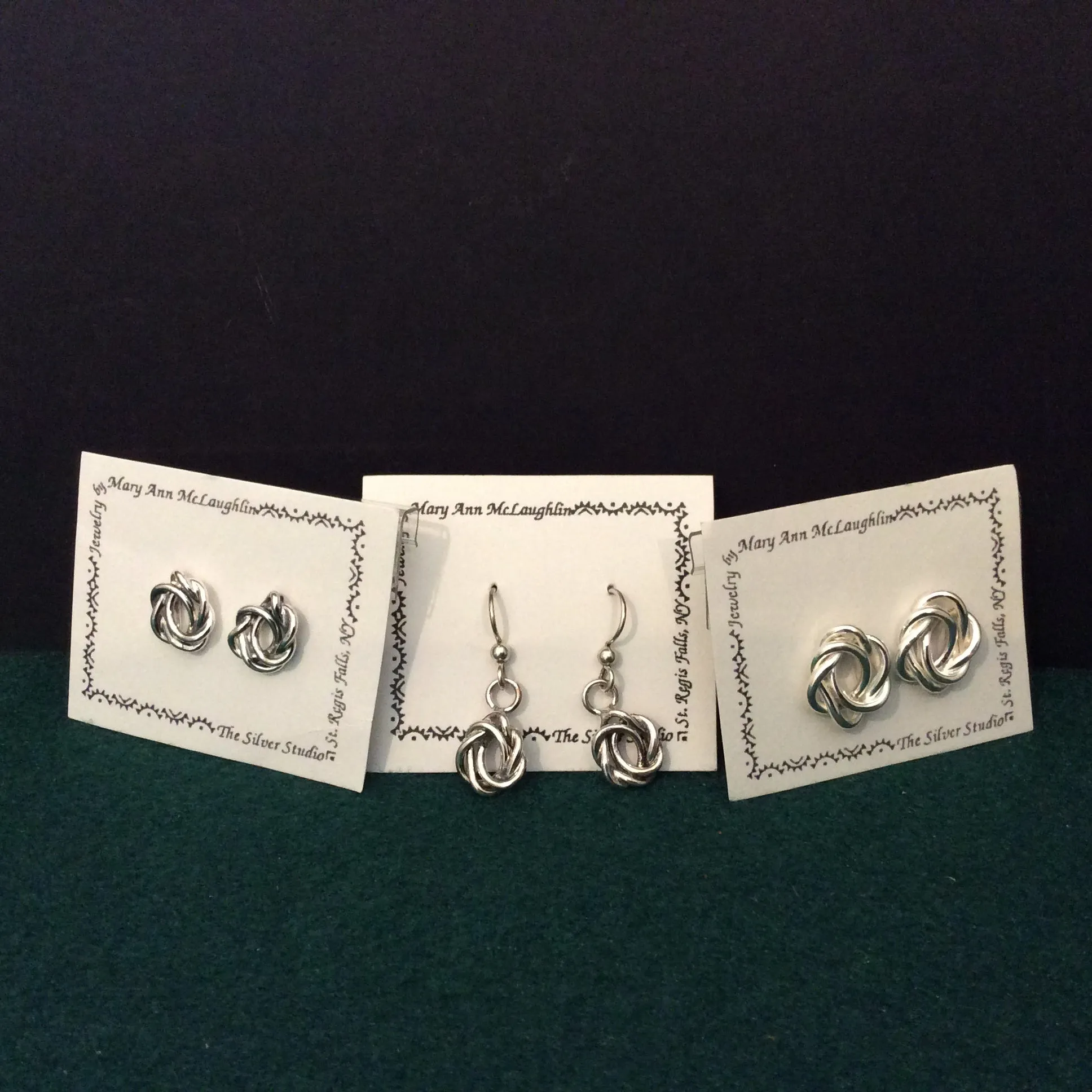 Assorted Silver Knot Earrings