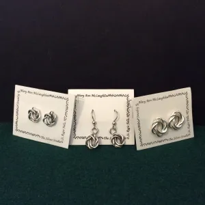 Assorted Silver Knot Earrings