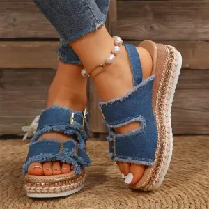 AYLA | Casual Denim Wedges