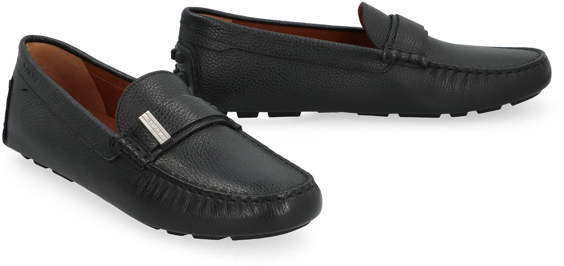 BALLY Men's Grainy Leather Moccasin Loafers