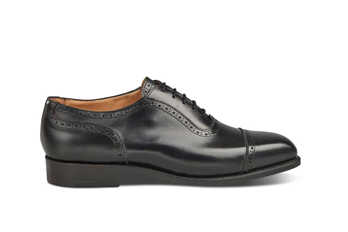 Belgrave Toecap Oxford Town Shoe in Black Calf