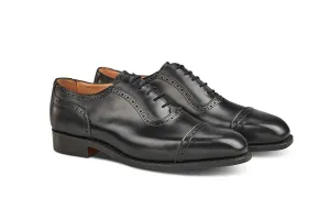 Belgrave Toecap Oxford Town Shoe in Black Calf