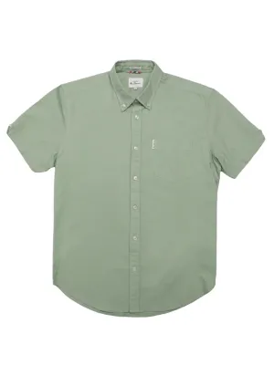 Ben Sherman Signature Oxford Short Sleeve Shirt For Mens (0065095) in Grass Green, 2XL-5XL