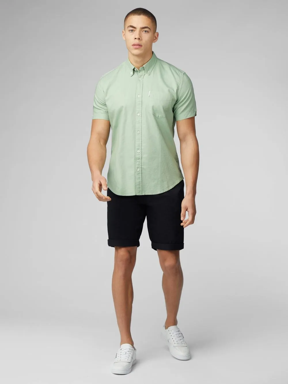 Ben Sherman Signature Oxford Short Sleeve Shirt For Mens (0065095) in Grass Green, 2XL-5XL