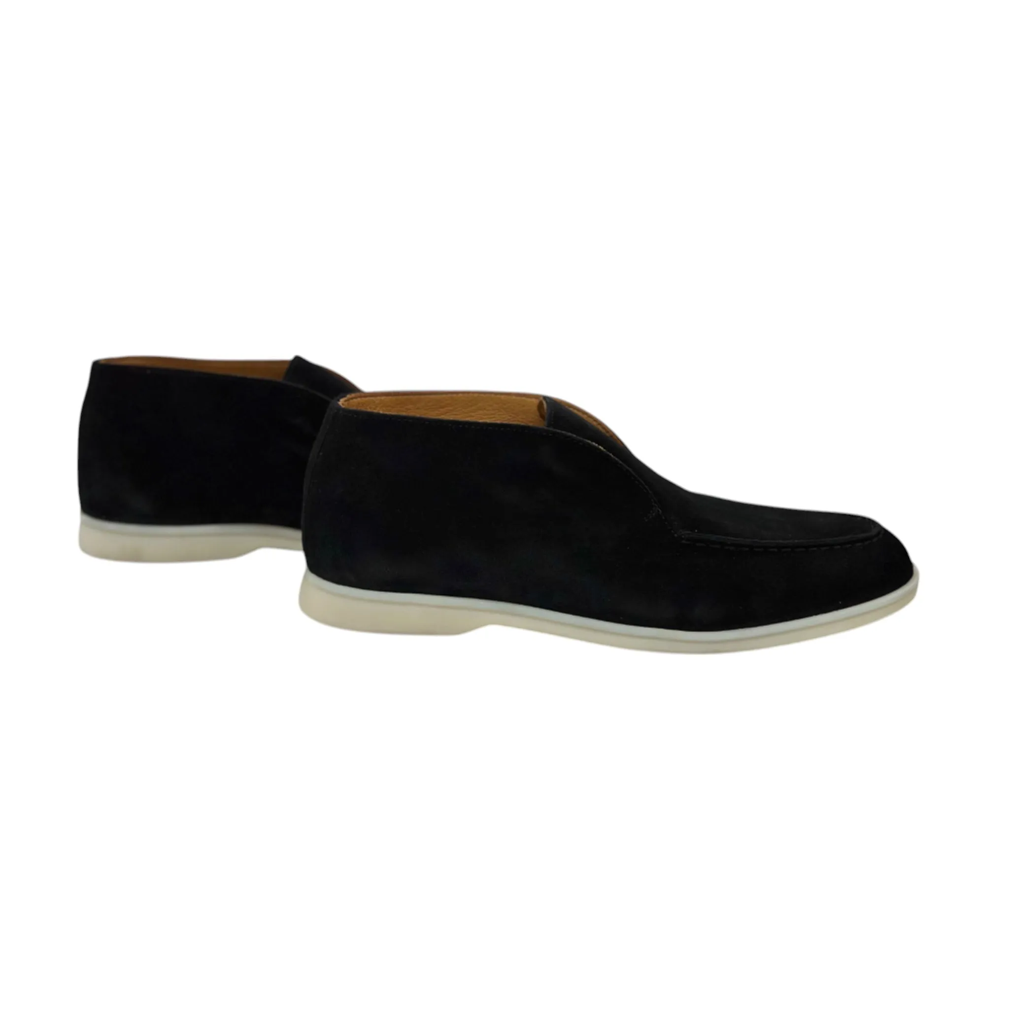 Black Velvet - Ankle Boots with Unique Leather and Rubber Bottom-5514