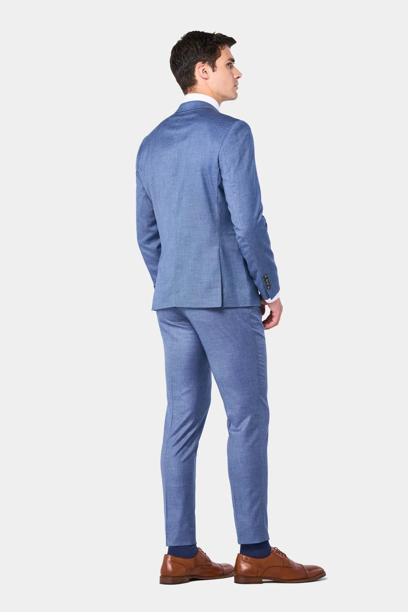 Blue Sharkskin 2 Button Suit