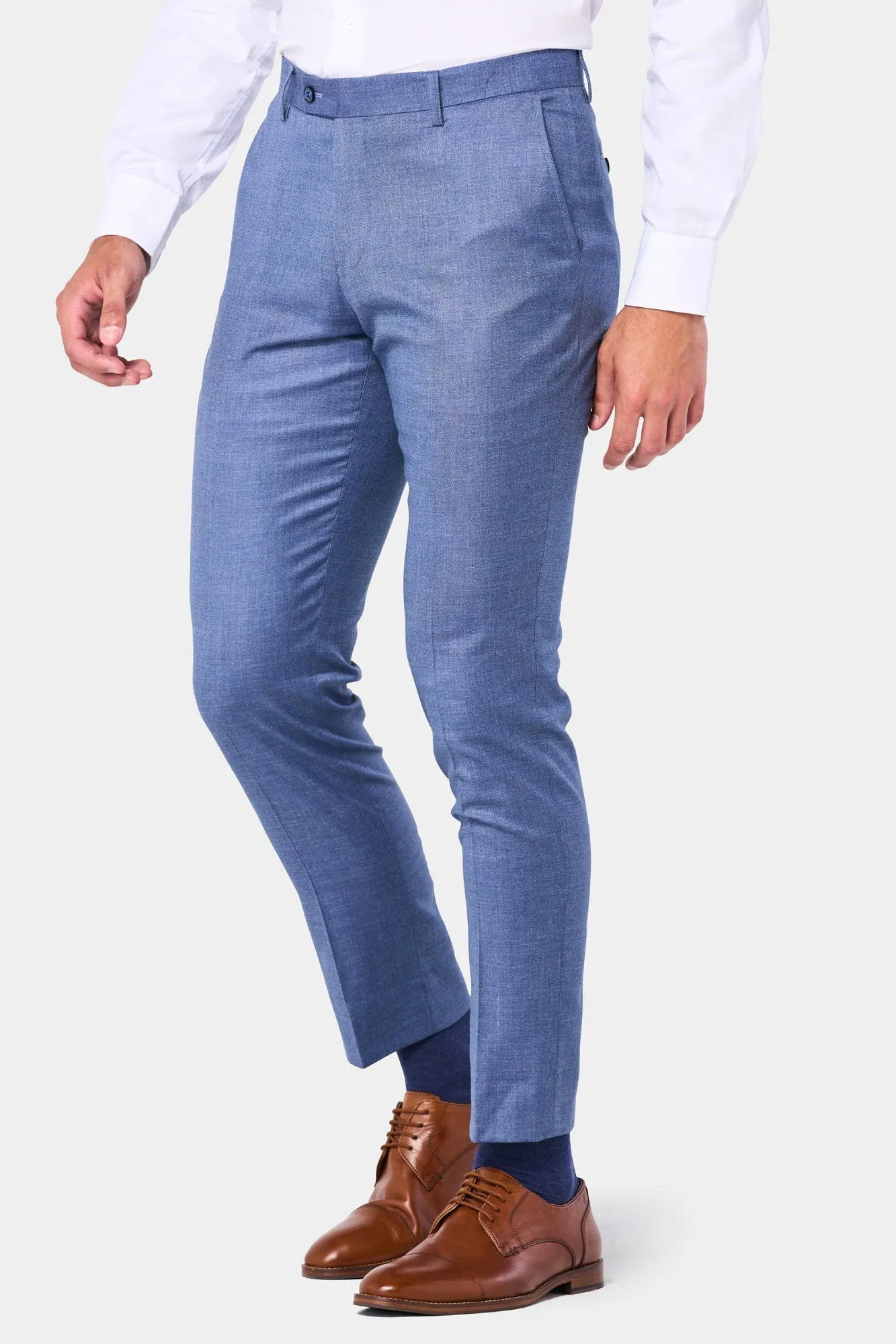 Blue Sharkskin 2 Button Suit