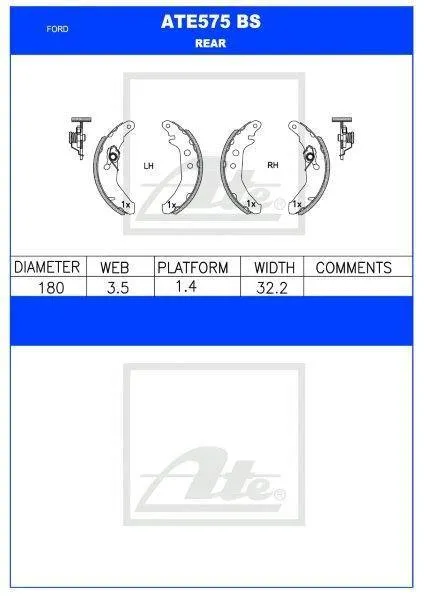 Brake Shoes Ford Fiesta 1,2 Ikon 2,3,Mazda Soho