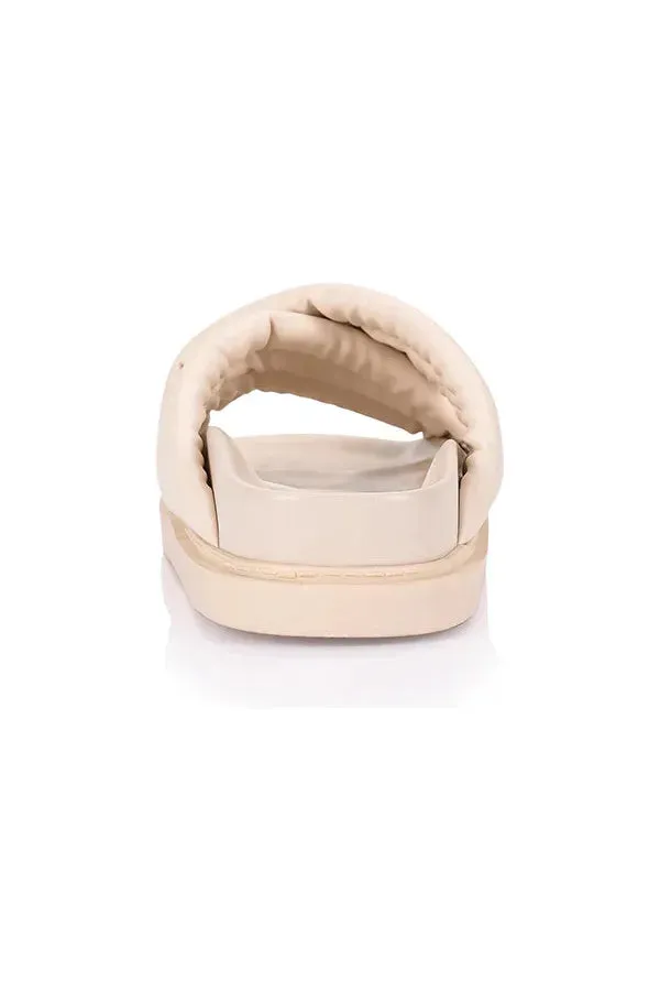 Britney Footbed Slides Bone