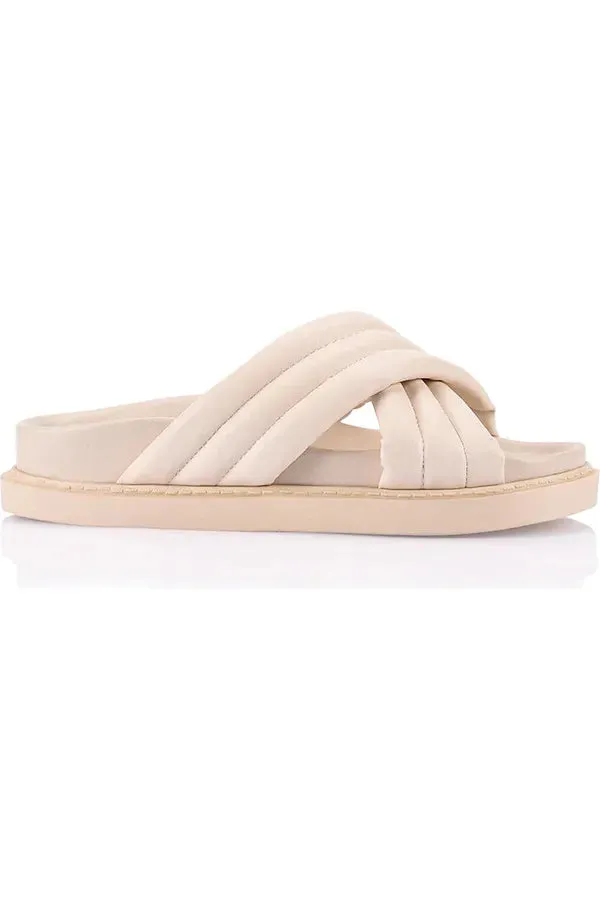 Britney Footbed Slides Bone