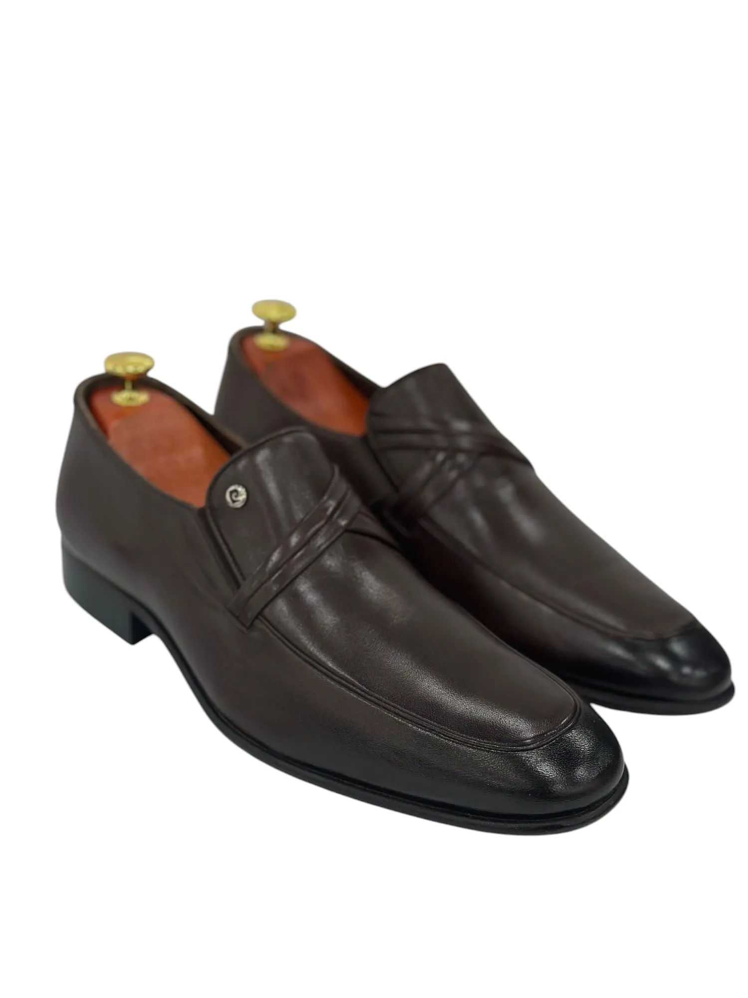 Brown Dress Shoes with Brown Detailing made with Luxury Leather- 1321458