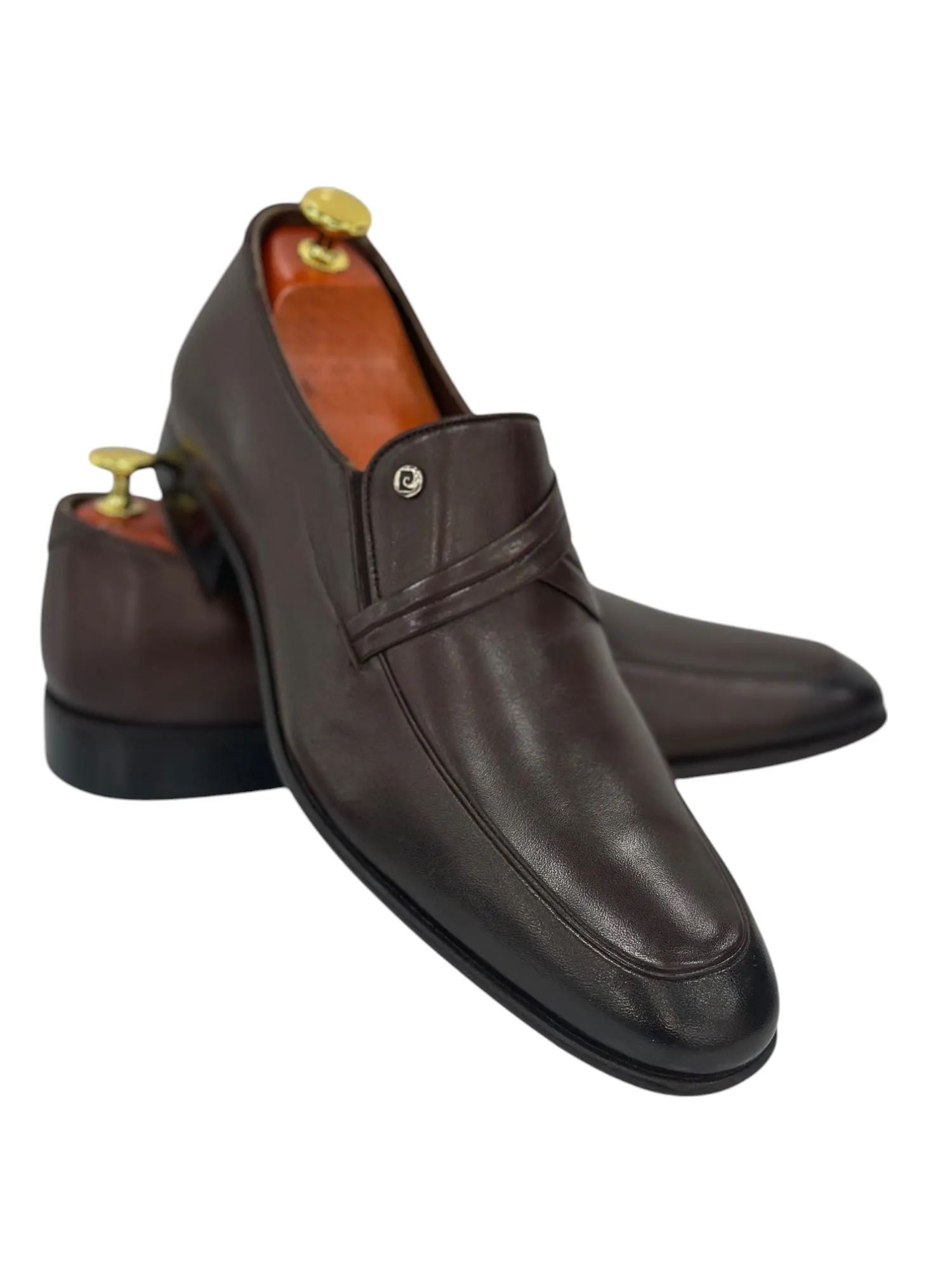 Brown Dress Shoes with Brown Detailing made with Luxury Leather- 1321458