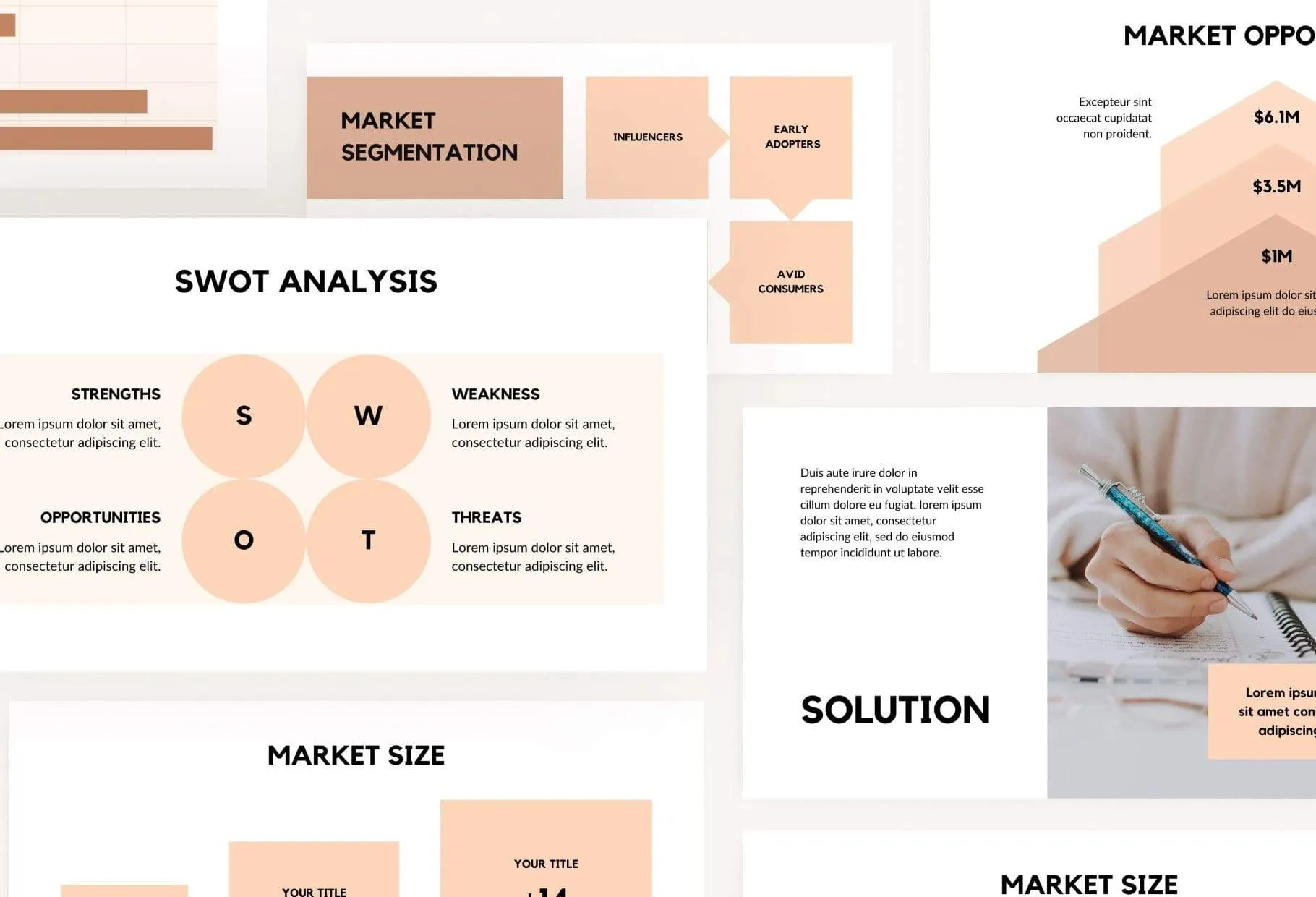 Business Plan Presentation Peach Collection Fully Editable Canva Template
