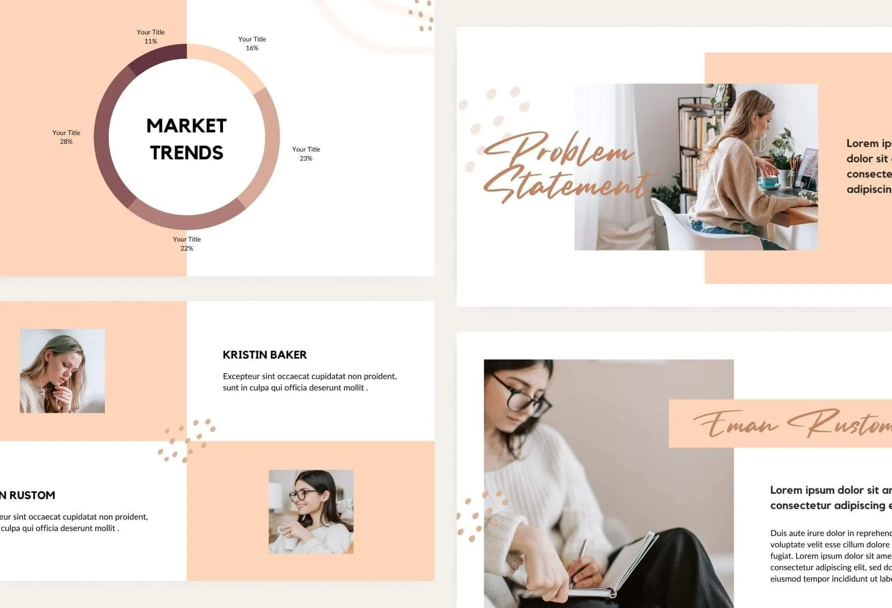 Business Plan Presentation Peach Collection Fully Editable Canva Template