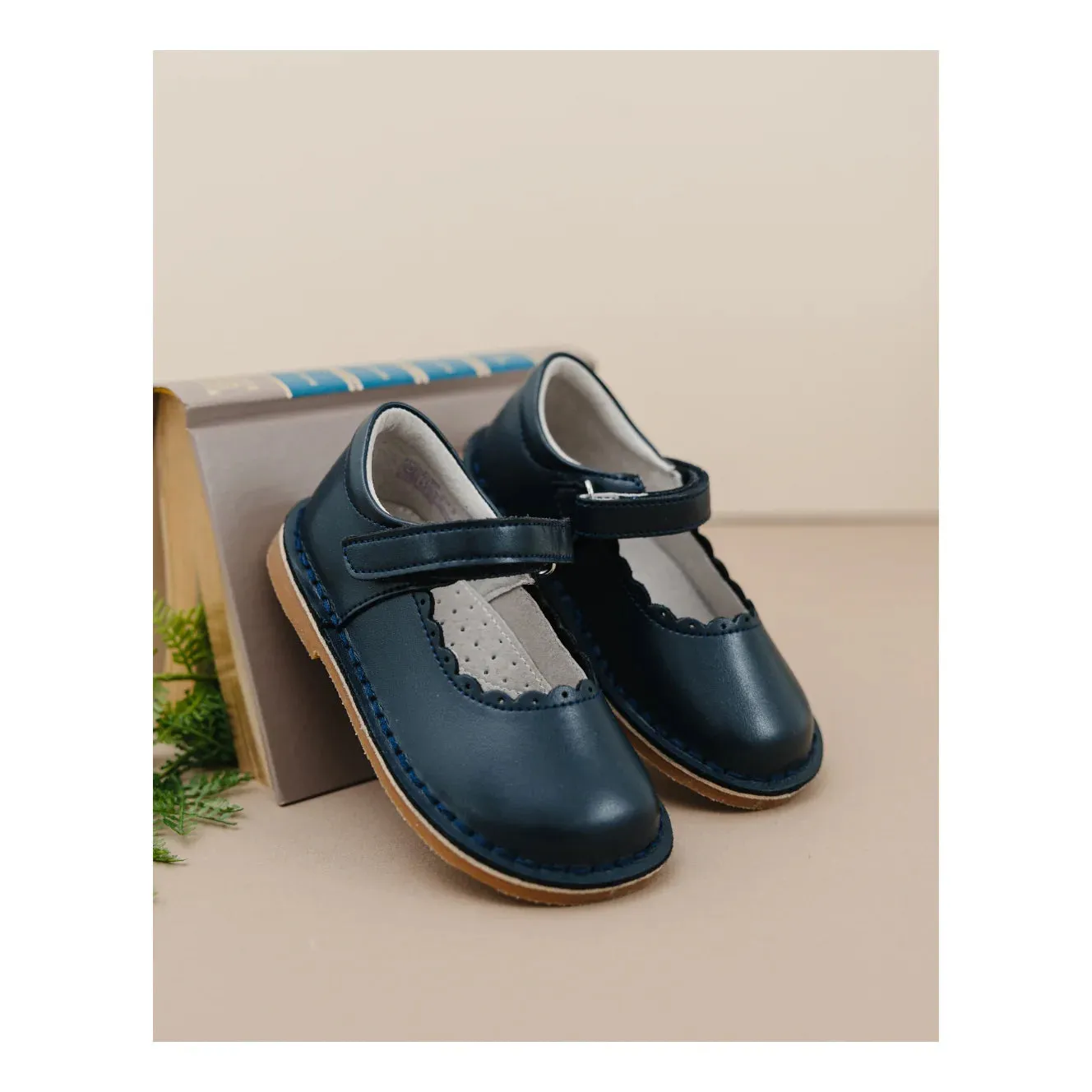 Caitlin Navy Scalloped Mary Jane